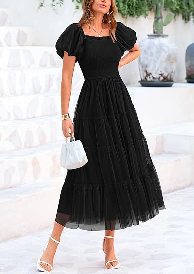 Robe maxi femme avec des manches volumineuses et une conception sans épaules Chic und Stil