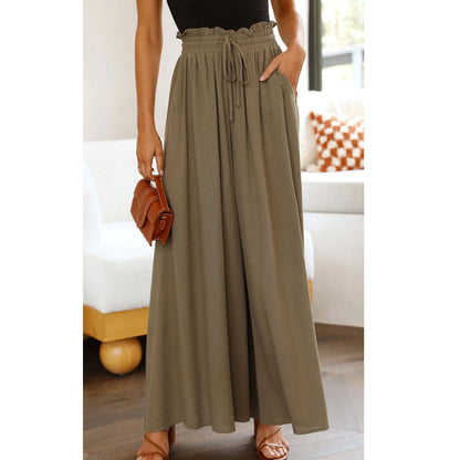 Wide Palazzo pants for women with elastic waist and practical side pockets Chic and Style