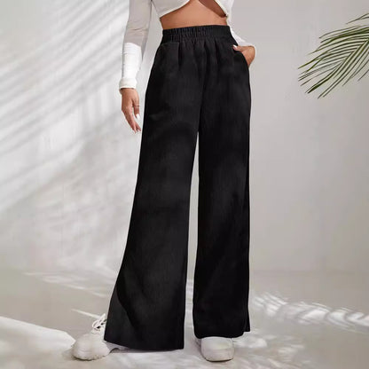 Chic and Style Wide Ribbed Pants for Women