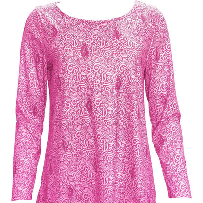 Blouse femme simple à manches longues avec design floral et encolure ronde Chic und Stil