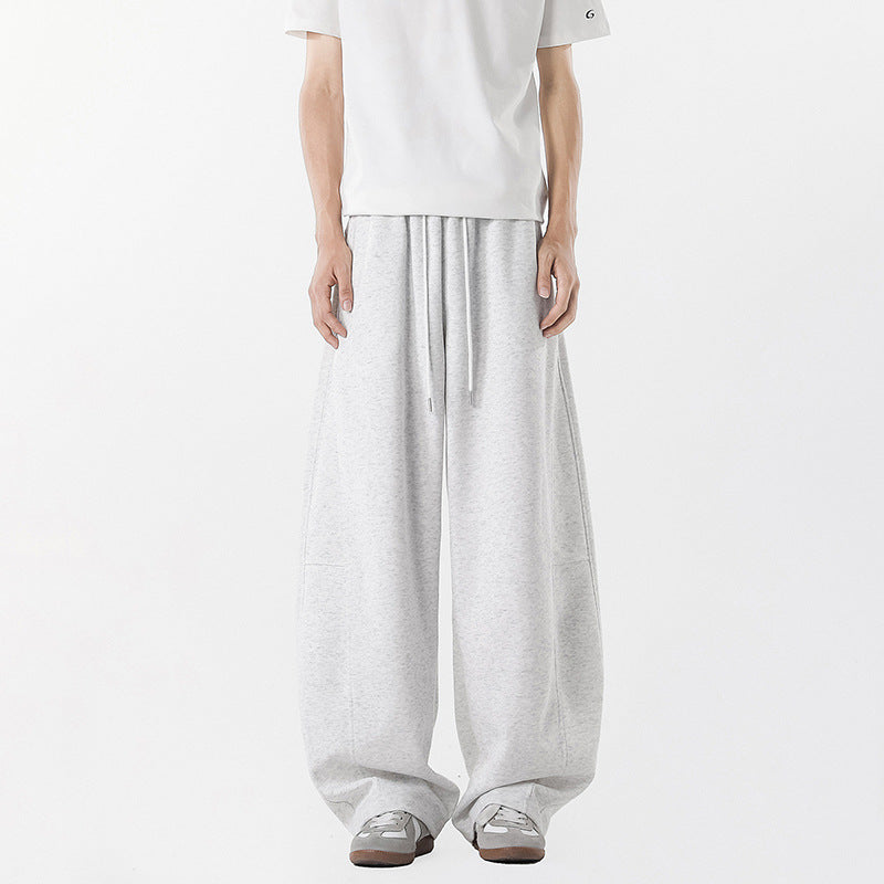 Casual wide pants for men with elastic waistband and practical side pockets Chic and Style