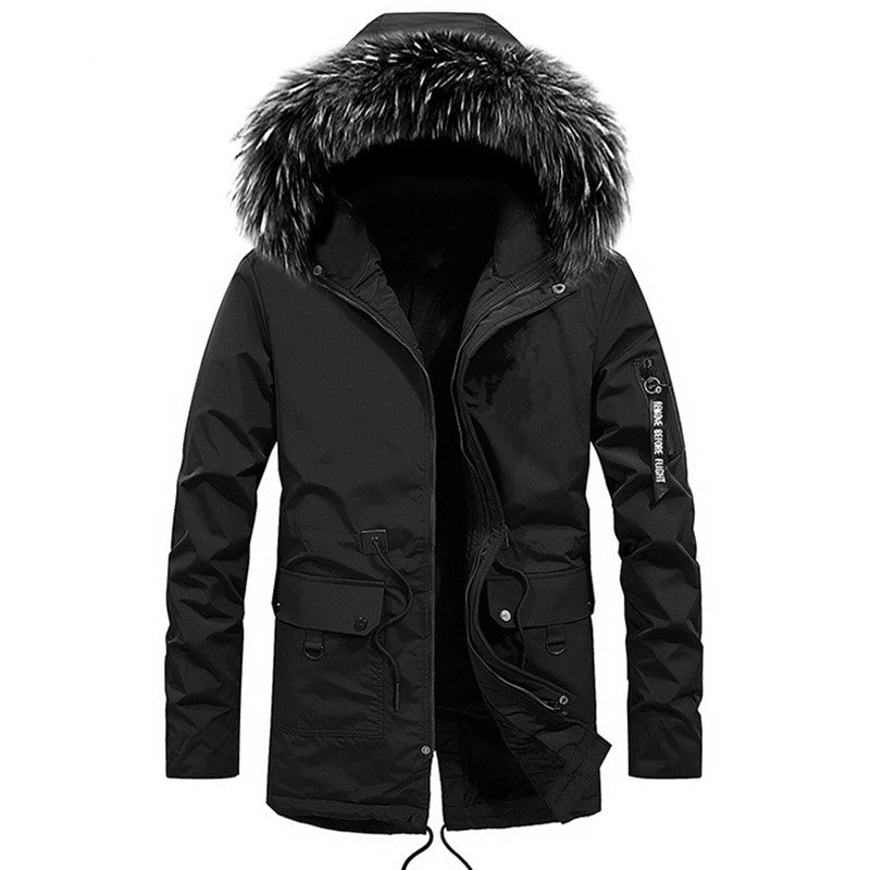 Functional park jacket for men with removable faux fur collar Chic and Style