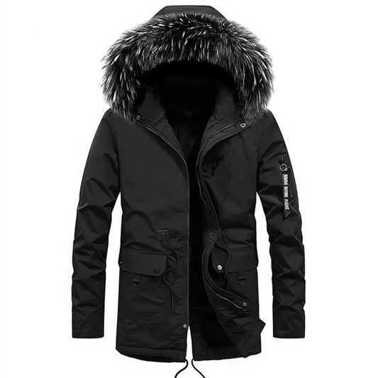 Functional park jacket for men with removable faux fur collar Chic and Style