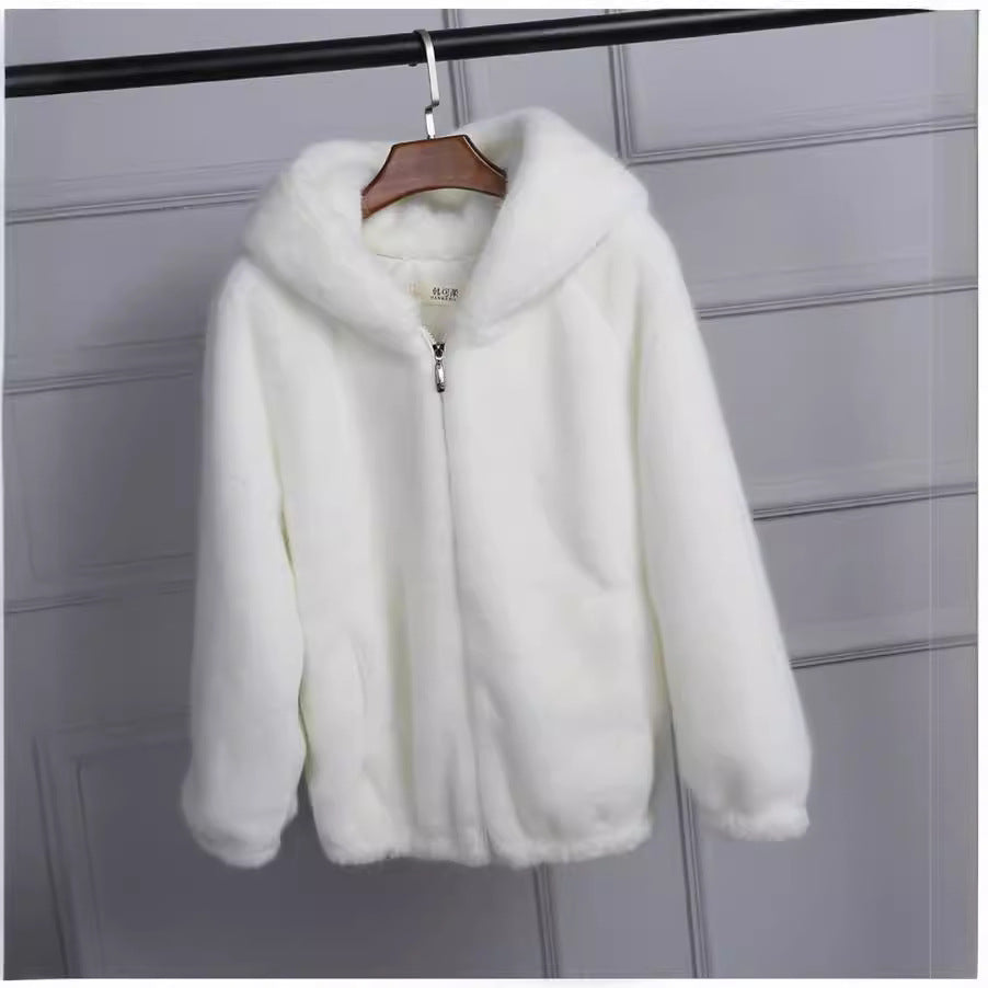 Ladies Stylish Chic Soft Hooded Jacket