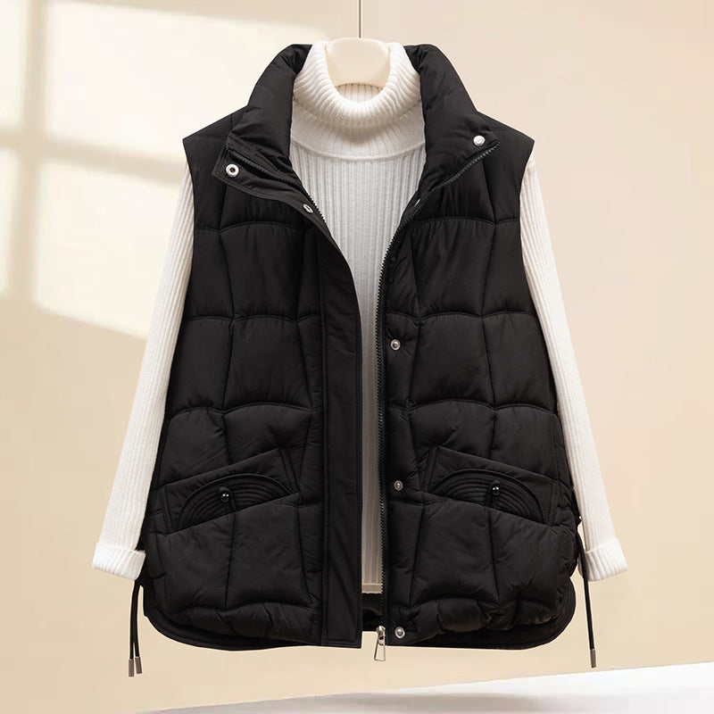 Dames gilet matelassé avec poches pratiques et col haut Chic und Stil