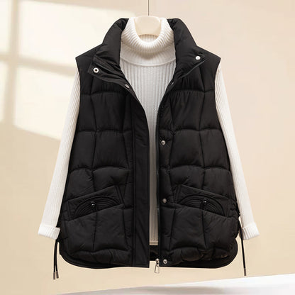 Dames gilet matelassé avec poches pratiques et col haut Chic und Stil