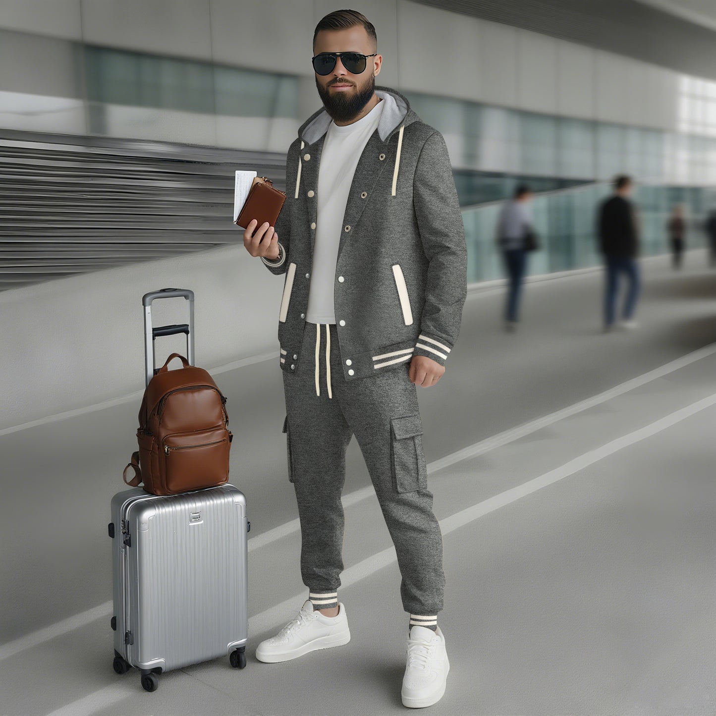 Men's sporty hoodie set and jogging pants with practical pocket and optimal fit Chic and Style