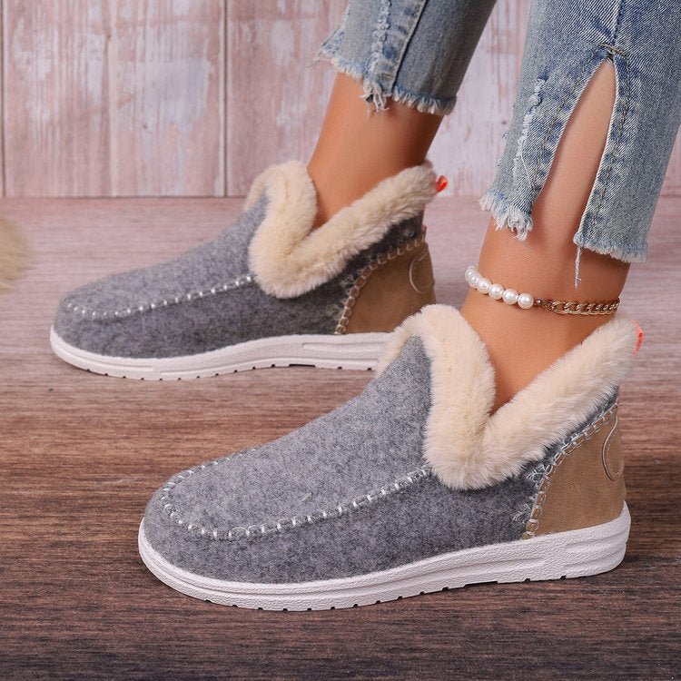 Dames confortables chaussons en polaire avec doublure chaude et semelle antidérapante Chic und Stil