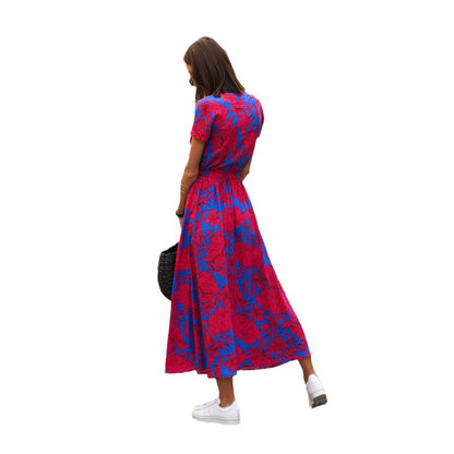 Robe maxi enroulée florale bohème pour femmes Chic und Stil