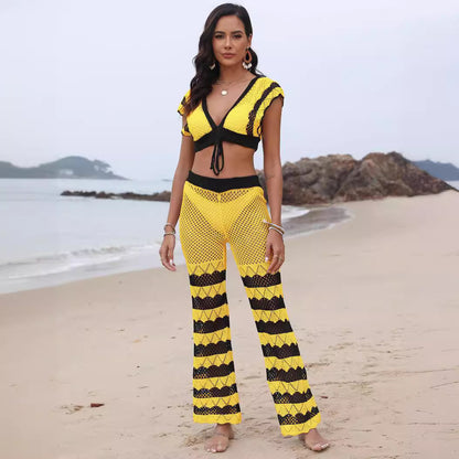 Dames Crochet Pantalon de Plage Chic und Stil