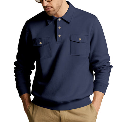 Comfortable fleece pullover for men with practical chest pockets Chic and Style