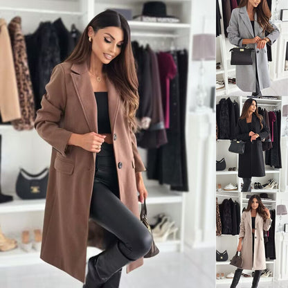 Dames Élégante, chic Longue veste avec poches Chic und Stil