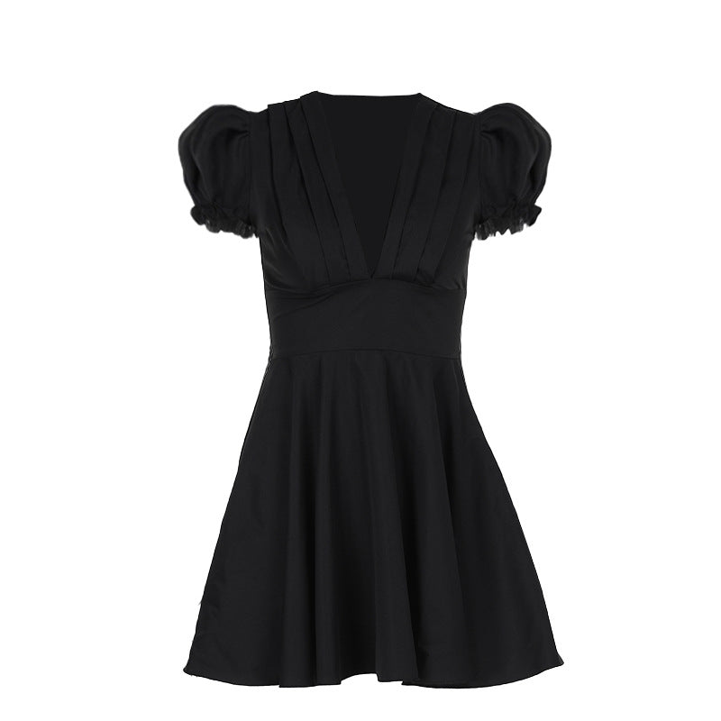 Robes patineuse mini plissée pour femmes Chic und Stil