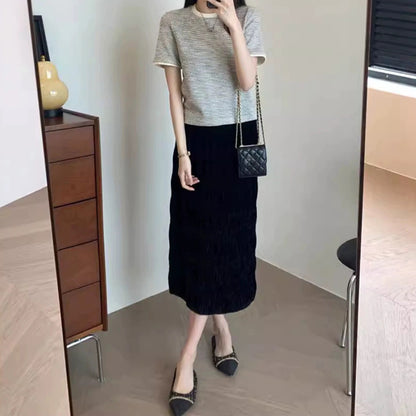 Jupe maxi texturée Chic und Stil pour femmes