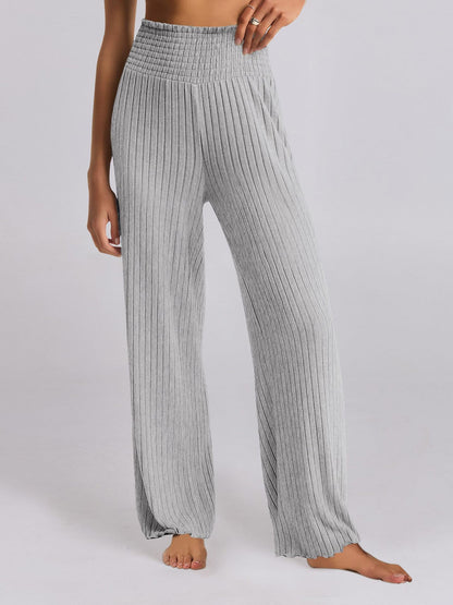 Chic and Style Wide Ribbed Palazzo Pants for Women