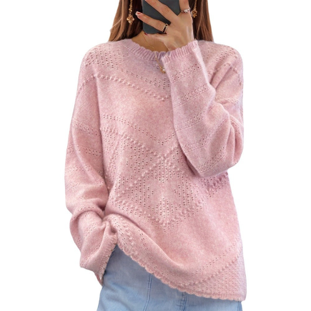 Pull en tricot doux pour femmes avec des motifs de structure raffinés et une coupe décontractée Chic und Stil