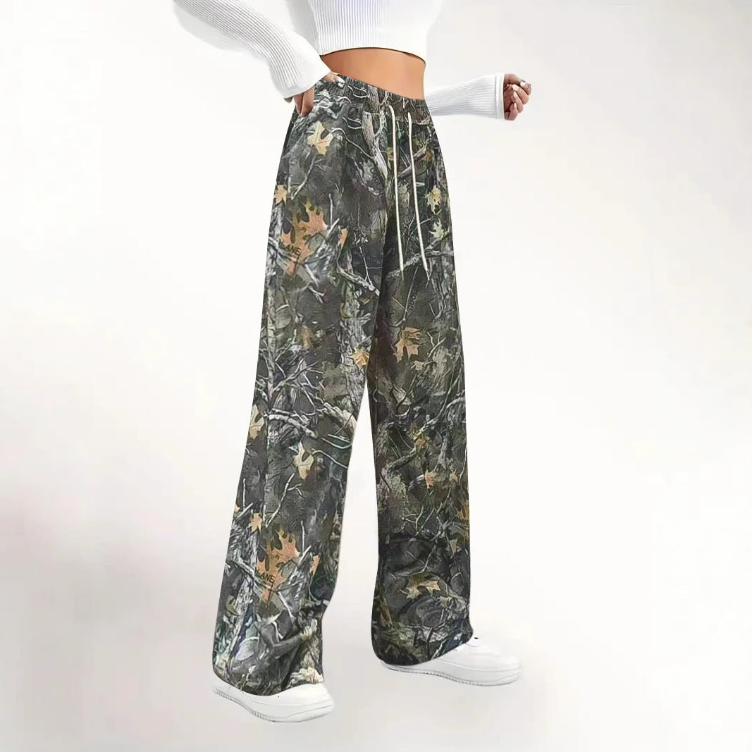 Dames Camouflage Détails Relaxed Fit Jogger-Pantalons Chic und Stil