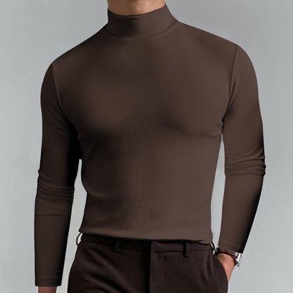 Men's High-Quality Turtleneck Sweater Made Of Fine Cotton Blend Chic und Stil