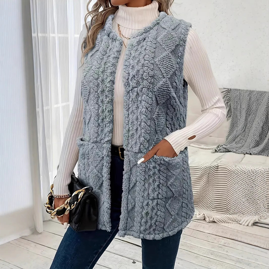 Dames Gilet Douillet avec Design Texturé Chic und Stil