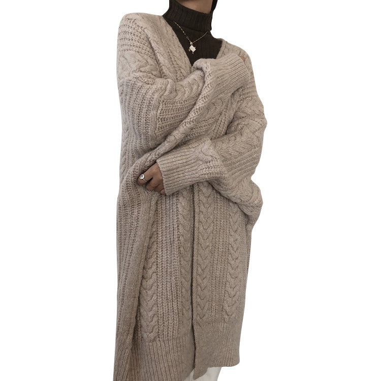 Dames gros tricot cardigan avec un design zippé et une coupe confortable Chic und Stil