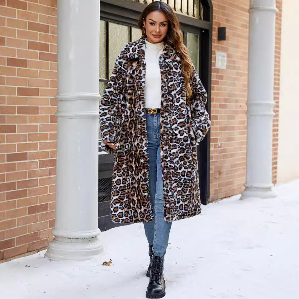 Dames élégant et stylé manteau en fausse fourrure Chic und Stil