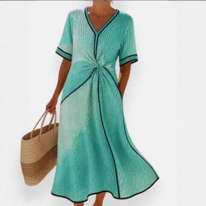 Robe portefeuille aérienne pour femmes avec nœud latéral et décolleté en V Chic und Stil