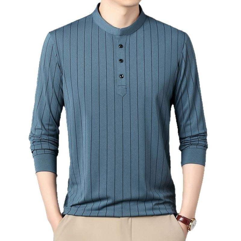 Chemise polo pour hommes avec un élégant motif rayé et une patte de boutonnage de haute qualité Chic und Stil