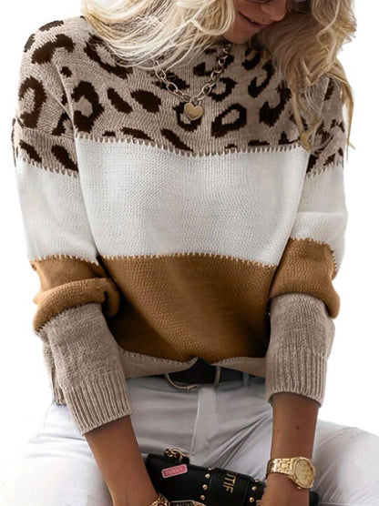 Pull oversized pour dames avec motif léopard Chic und Stil