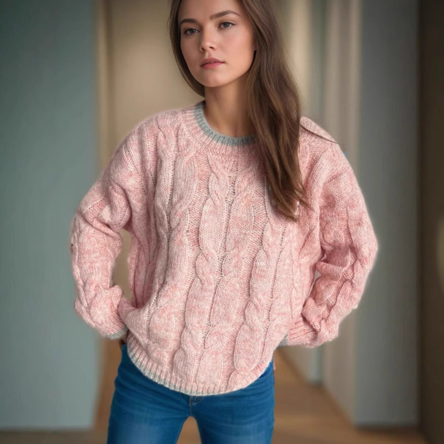 Pull en grosse maille pour femmes avec un motif torsadé unique et une coupe décontractée Chic und Stil