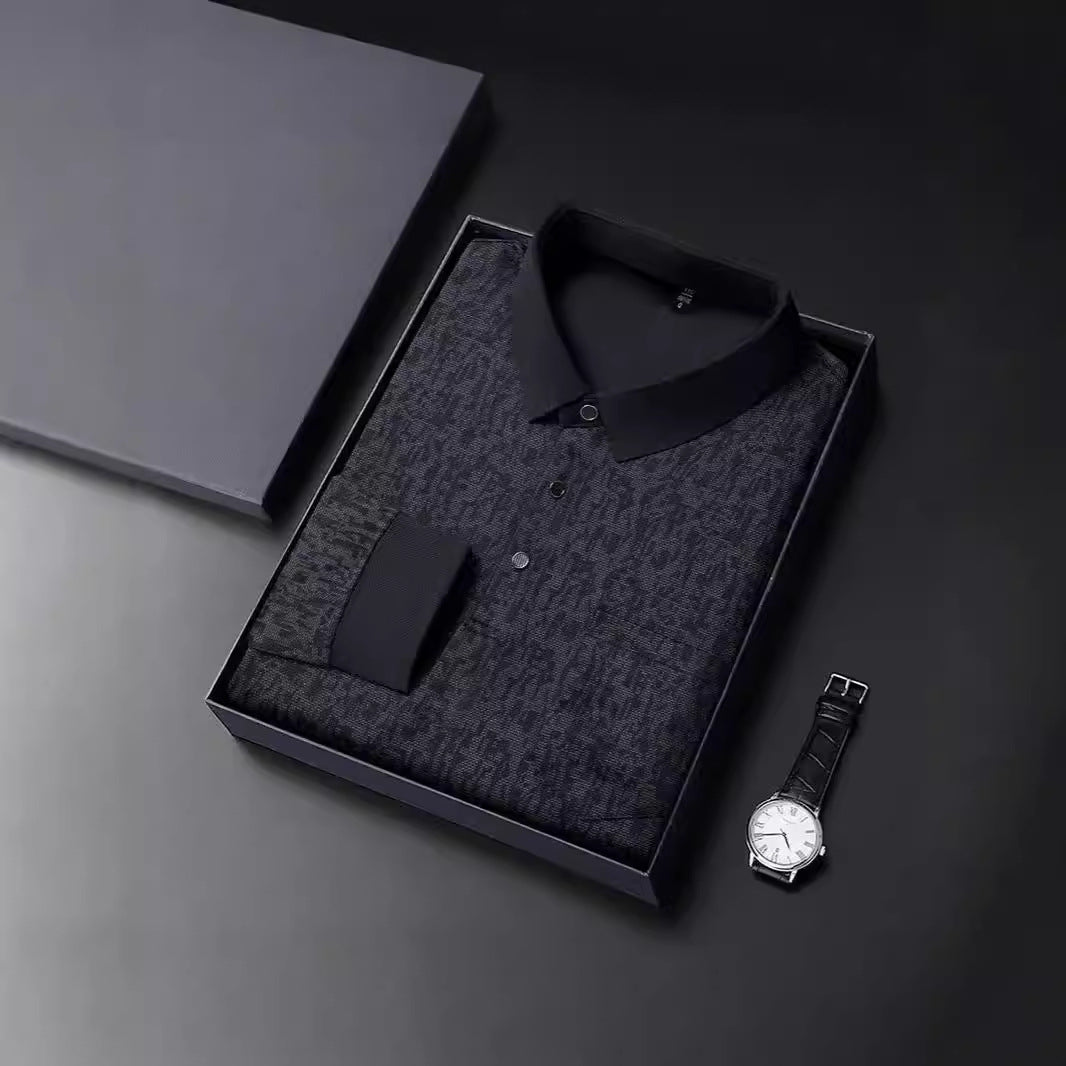 Chemise polo pour hommes avec motif graphique et matériau fonctionnel respirant Chic und Stil