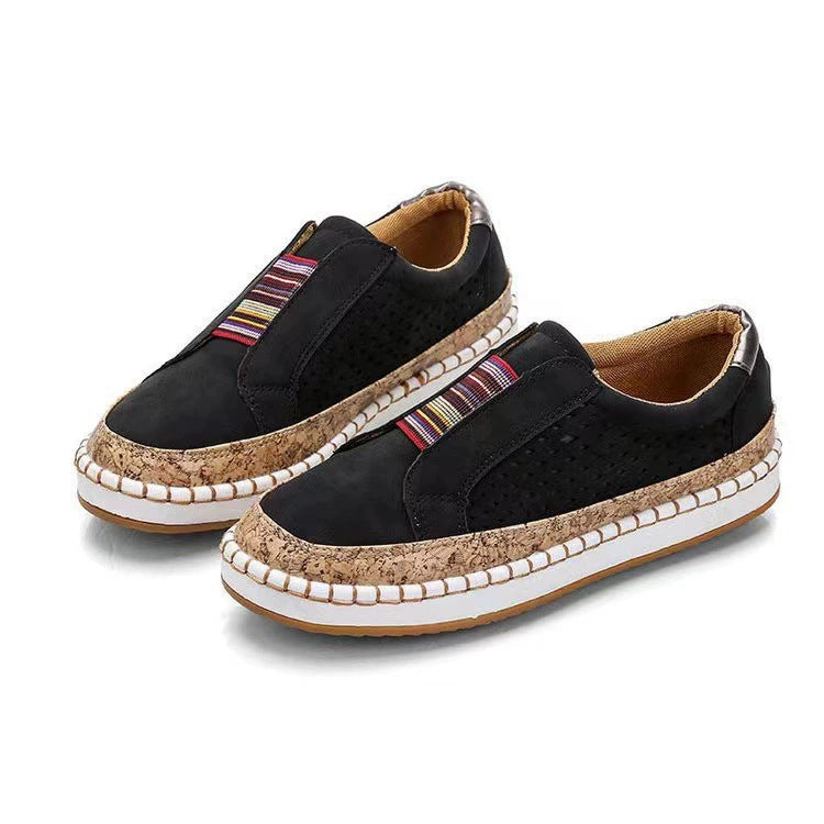 Baskets slip-on pour femmes respirantes avec bande élastique et design en liège tendance Chic und Stil