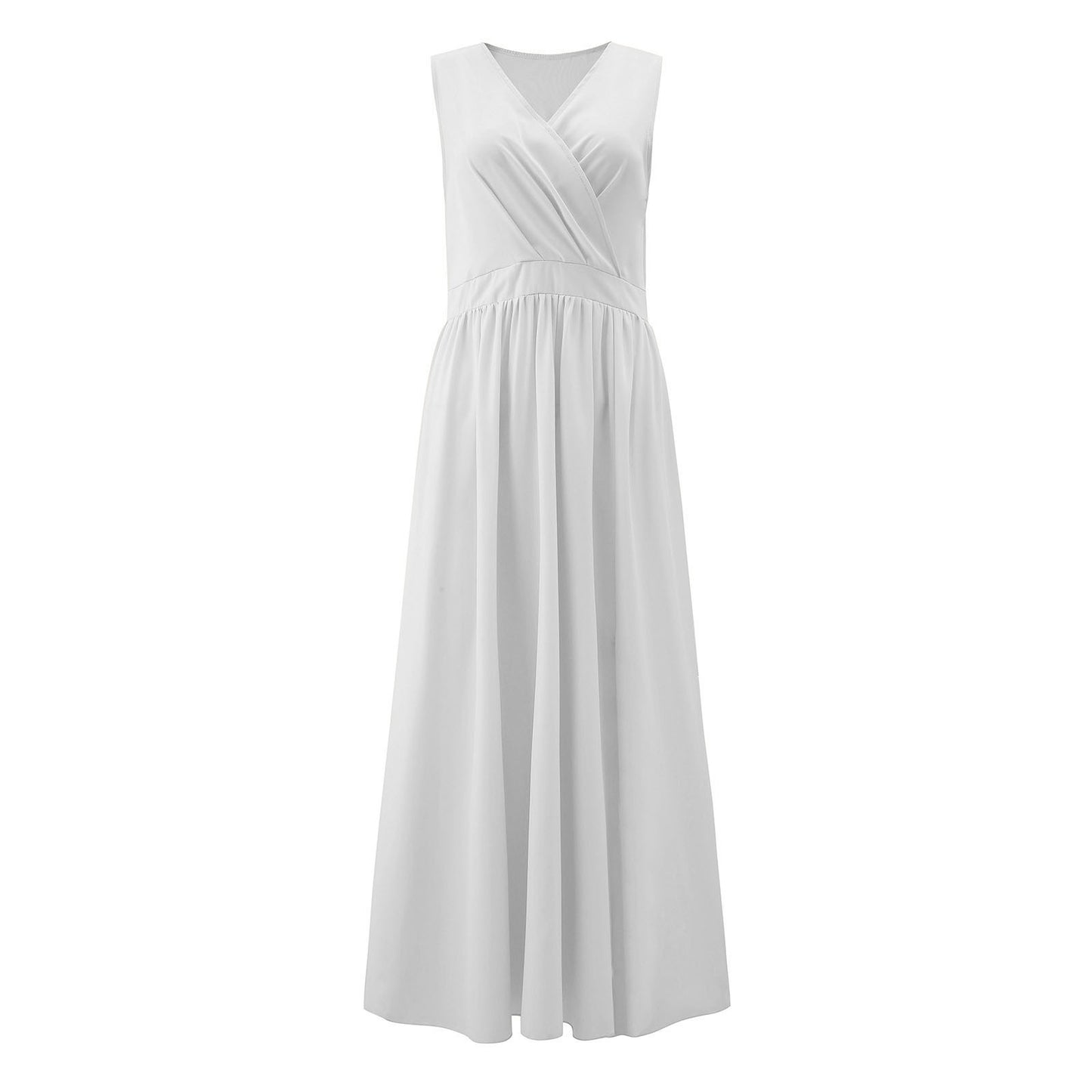 Dames Robe Maxi Élégante avec Design de Drapé Raffiné et Tissu Fluide Chic und Stil