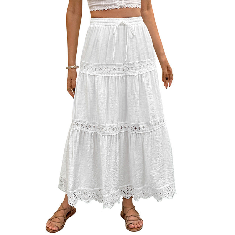 Women maxi skirts with ruffles and lace Chic and Style