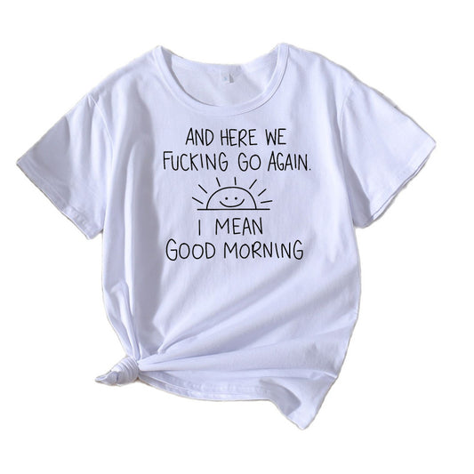 T-shirt graphique citation femme coupe décontractée Chic und Stil