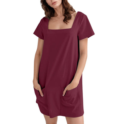 Robe de loisirs pour femmes avec décolleté carré et poches pratiques Chic und Stil