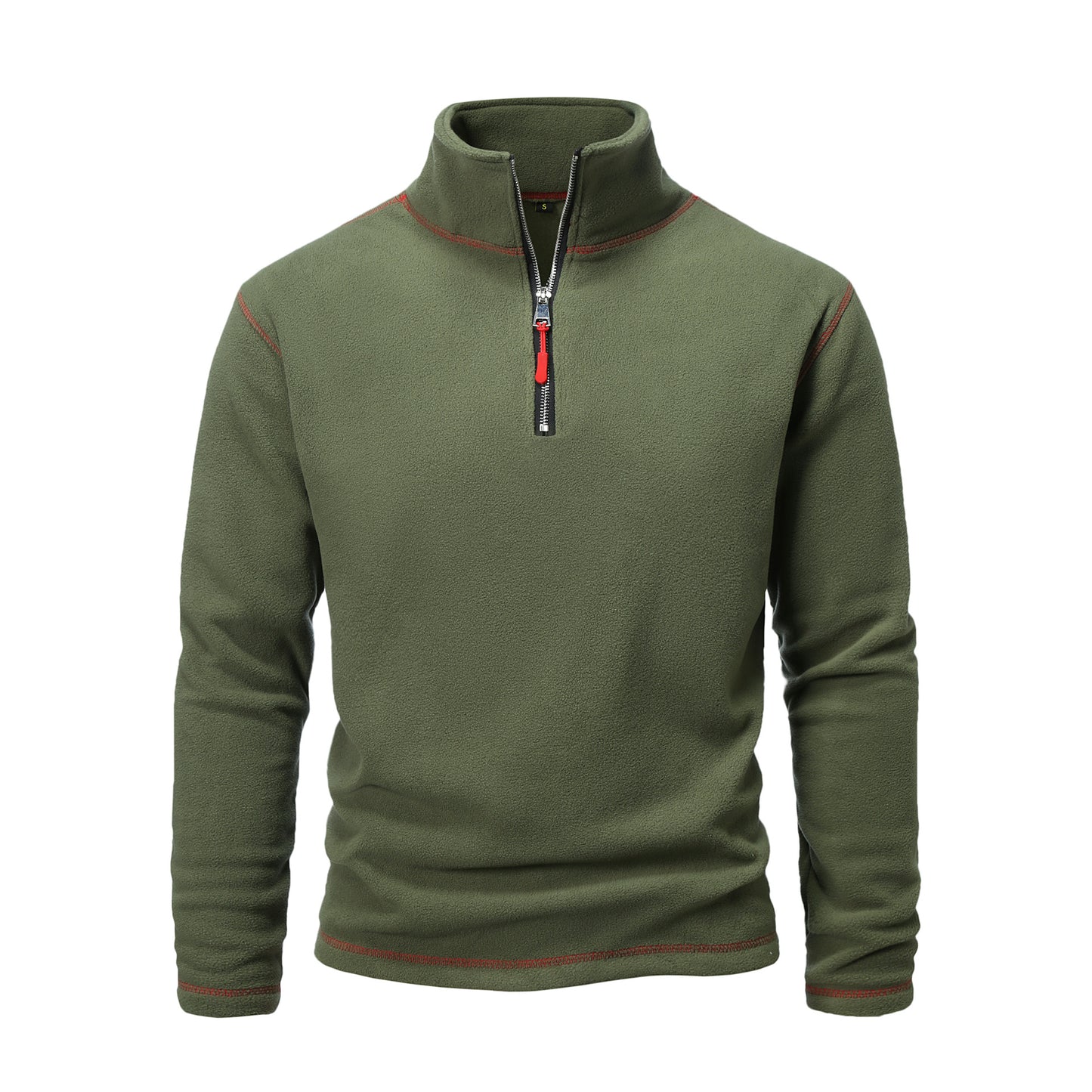 Fleece pullover for men with high collar and half-zip Chic and Style