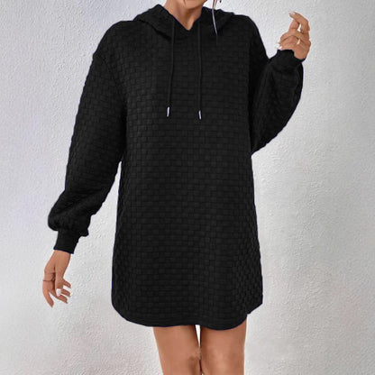 Robe à capuche pour femme en matériau structuré Chic und Stil