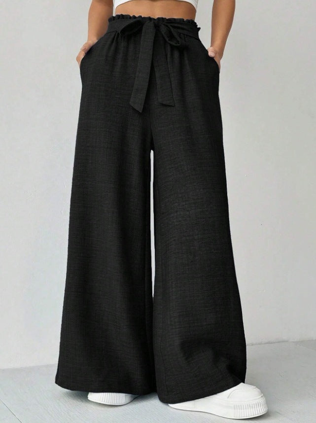 Ladies Wide Pants with Adjustable Waist Chic and Style