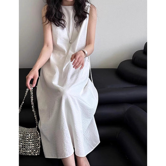 Robe longue A-line fluide pour femmes avec détail plissé Chic und Stil