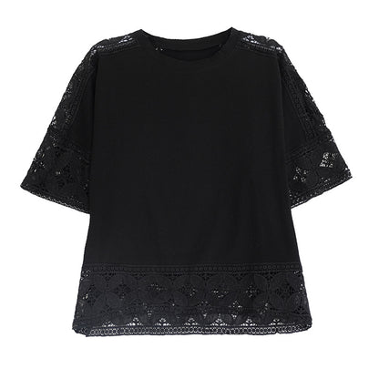 T-shirt femme avec dentelle Chic und Stil