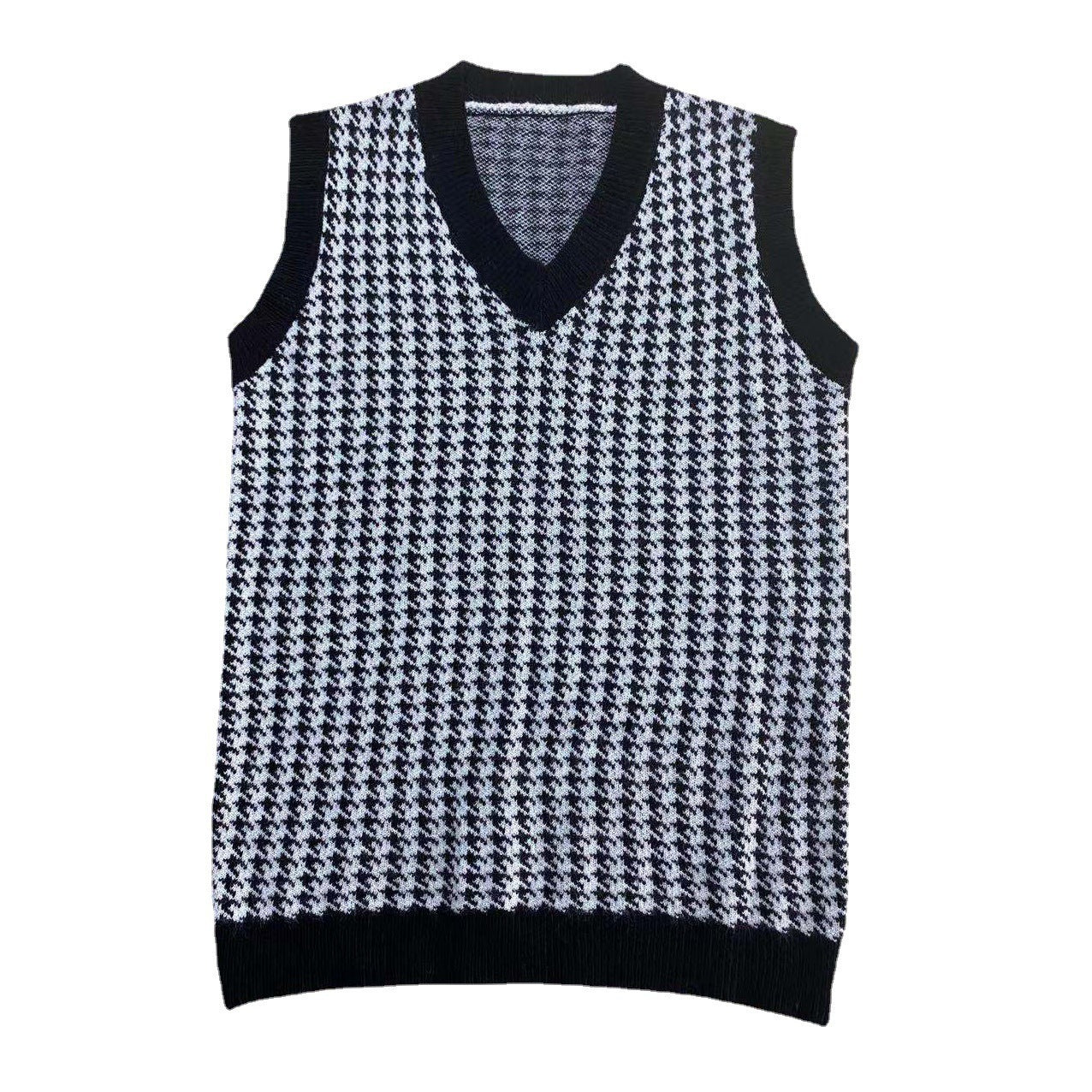 Robe en tricot pour dames avec un motif pied-de-coq tendance Chic und Still