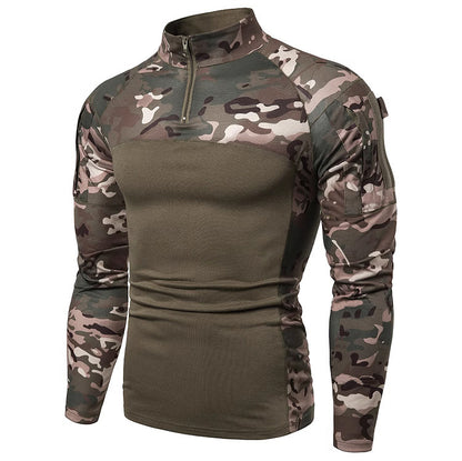 Pull fonctionnel pour hommes avec zip partiel et design camouflage moderne Chic und Stil