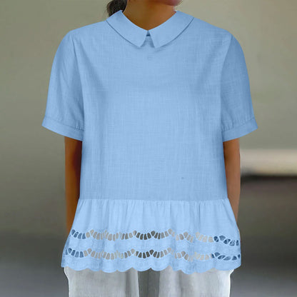 Blouse à ourlet en dentelle élégante Chic und Stil pour femmes