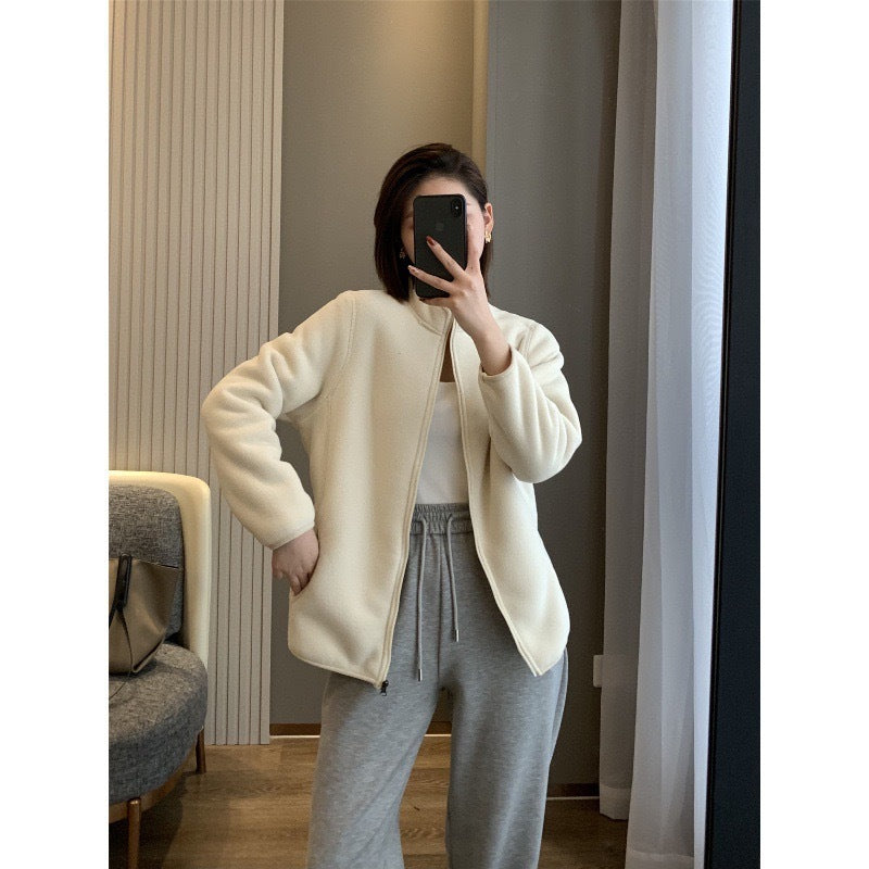 Veste en polaire pour femmes avec col haut et zip intégral Chic & Stil