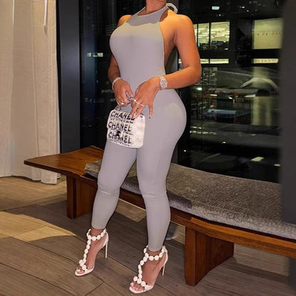 Dames Combinaison élégante avec décolleté profond dans le dos et design asymétrique Chic und Stil