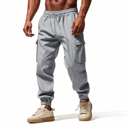 Men's Casual Cargo Pants with Elastic Waist and Practical Side Pockets Chic and Style