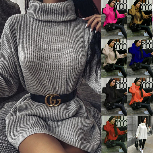 Pull en tricot oversized pour femmes avec col montant et coupe décontractée Chic und Stil