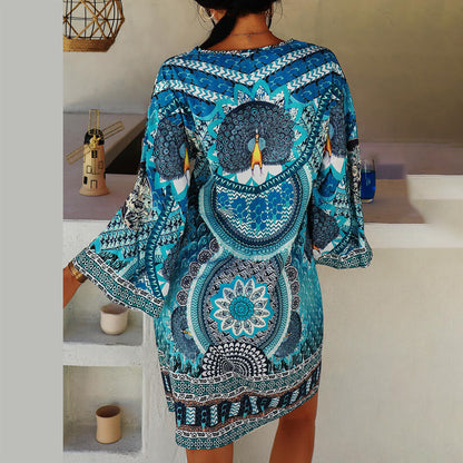 Robe Cover-Up à motifs bohémiens pour femmes Chic und Stil
