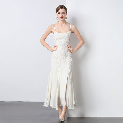 Dames Robe de Soirée Élégante Floral Ornée Chic und Stil