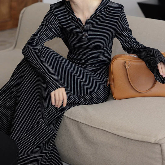 Robe Maxi à Manches Longues pour Femmes Chic und Stil